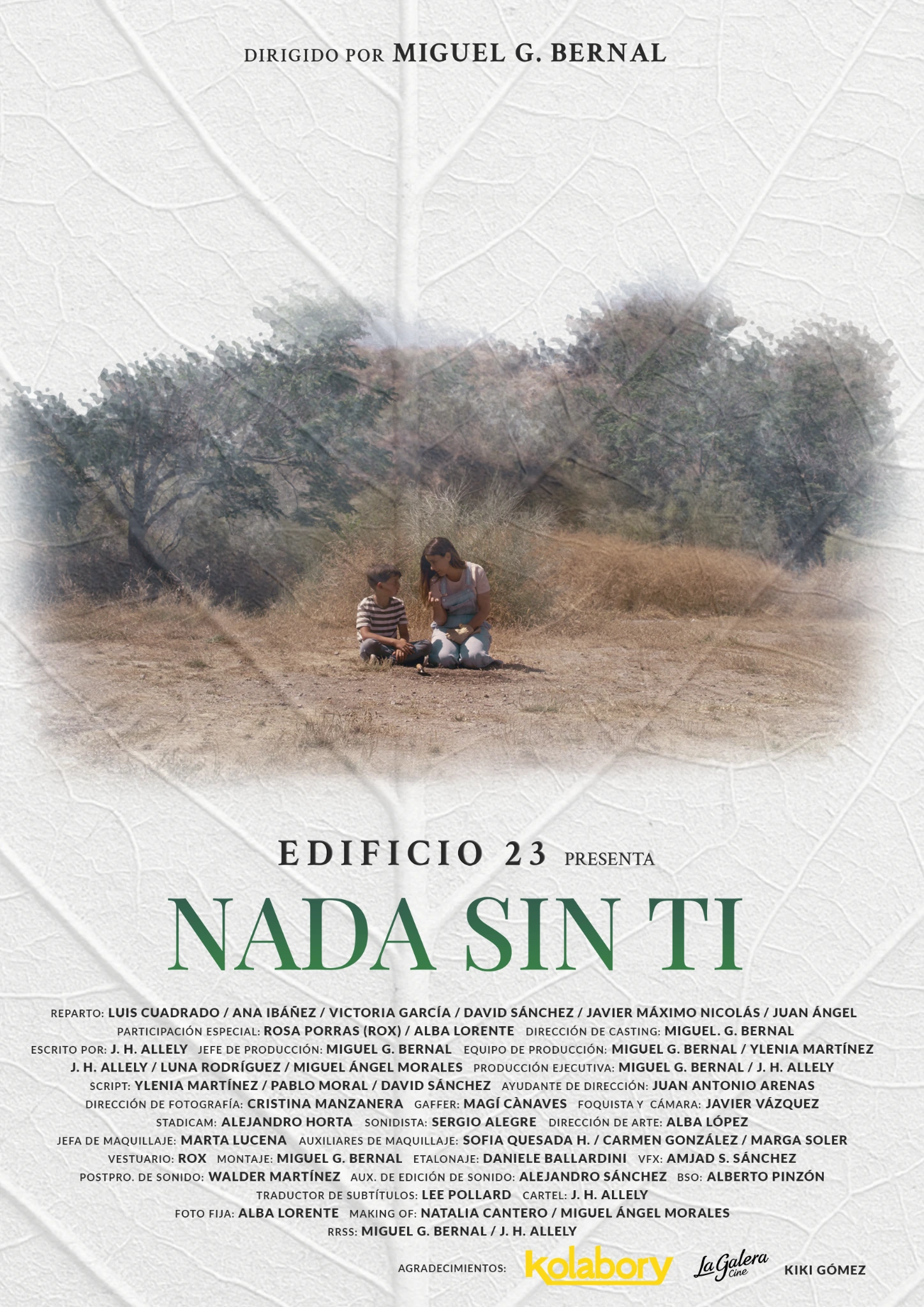 Cartel de Nada sin ti, cortometraje escrito por J. H. Allely